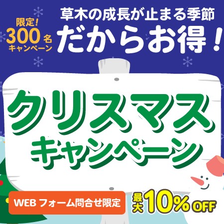 【WEBフォーム問合せ限定!　全国300名さまに最大10％OFF!】駆け込みOK！クリスマス特別キャンペーン
